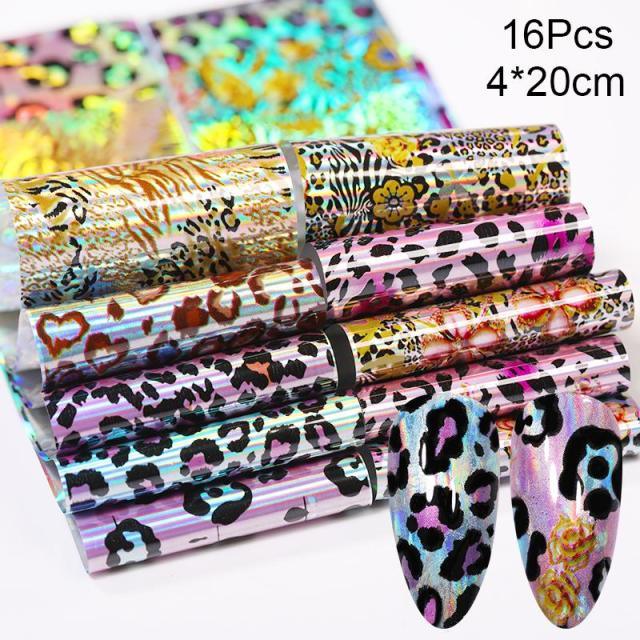 Nail Foils Marble Flower Series Iridescent Nail Art Transfer Sticker Paper Slider Nail Water Decal Design Manicures Decorations  Art Manicures Decoration New Gold Nail Transfer Foils for Nail Arts Nails Supply Holographic Effect Nail Art Foil Stickers Hol Stevvex