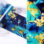 Nail Foils Marble Flower Series Iridescent Nail Art Transfer Sticker Paper Slider Nail Water Decal Design Manicures Decorations  Art Manicures Decoration New Gold Nail Transfer Foils for Nail Arts Nails Supply Holographic Effect Nail Art Foil Stickers Hol Stevvex