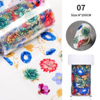 Nail Foils Marble Flower Series Iridescent Nail Art Transfer Sticker Paper Slider Nail Water Decal Design Manicures Decorations  Art Manicures Decoration New Gold Nail Transfer Foils for Nail Arts Nails Supply Holographic Effect Nail Art Foil Stickers Hol Stevvex