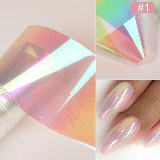 Nail Foils Marble Flower Series Iridescent Nail Art Transfer Sticker Paper Slider Nail Water Decal Design Manicures Decorations  Art Manicures Decoration New Gold Nail Transfer Foils for Nail Arts Nails Supply Holographic Effect Nail Art Foil Stickers Hol Stevvex