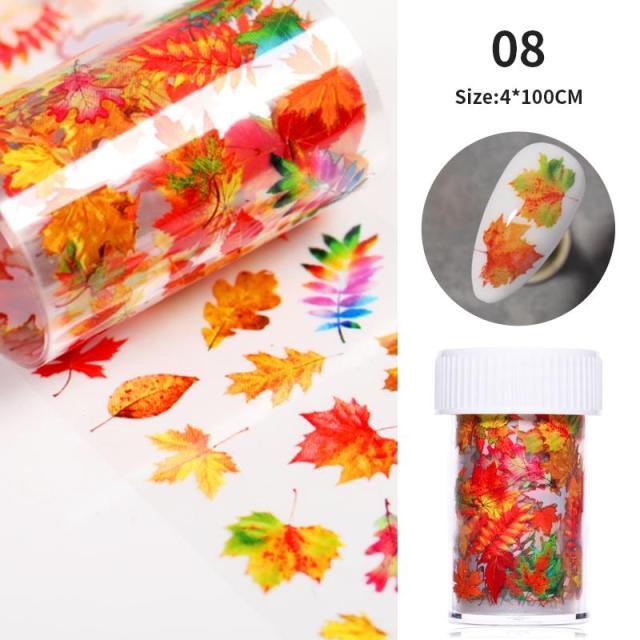 Nail Foils Marble Flower Series Iridescent Nail Art Transfer Sticker Paper Slider Nail Water Decal Design Manicures Decorations  Art Manicures Decoration New Gold Nail Transfer Foils for Nail Arts Nails Supply Holographic Effect Nail Art Foil Stickers Hol Stevvex