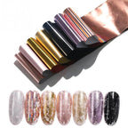 Nail Foils Marble Flower Series Iridescent Nail Art Transfer Sticker Paper Slider Nail Water Decal Design Manicures Decorations  Art Manicures Decoration New Gold Nail Transfer Foils for Nail Arts Nails Supply Holographic Effect Nail Art Foil Stickers Hol Stevvex