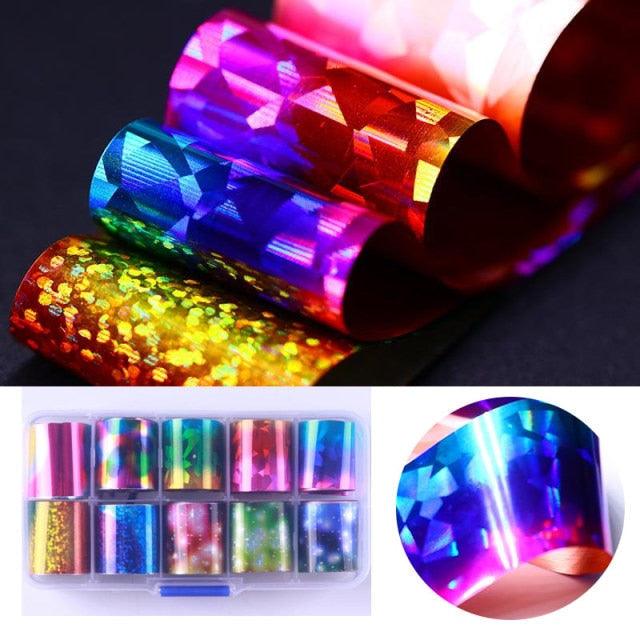 Nail Foils Marble Flower Series Iridescent Nail Art Transfer Sticker Paper Slider Nail Water Decal Design Manicures Decorations  Art Manicures Decoration New Gold Nail Transfer Foils for Nail Arts Nails Supply Holographic Effect Nail Art Foil Stickers Hol Stevvex
