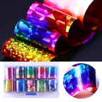 Nail Foils Marble Flower Series Iridescent Nail Art Transfer Sticker Paper Slider Nail Water Decal Design Manicures Decorations  Art Manicures Decoration New Gold Nail Transfer Foils for Nail Arts Nails Supply Holographic Effect Nail Art Foil Stickers Hol Stevvex