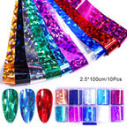 Nail Foils Marble Flower Series Iridescent Nail Art Transfer Sticker Paper Slider Nail Water Decal Design Manicures Decorations  Art Manicures Decoration New Gold Nail Transfer Foils for Nail Arts Nails Supply Holographic Effect Nail Art Foil Stickers Hol Stevvex