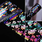 Nail Foils Marble Flower Series Iridescent Nail Art Transfer Sticker Paper Slider Nail Water Decal Design Manicures Decorations  Art Manicures Decoration New Gold Nail Transfer Foils for Nail Arts Nails Supply Holographic Effect Nail Art Foil Stickers Hol Stevvex