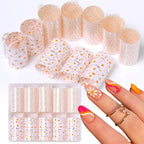 Nail Foils Marble Flower Series Iridescent Nail Art Transfer Sticker Paper Slider Nail Water Decal Design Manicures Decorations  Art Manicures Decoration New Gold Nail Transfer Foils for Nail Arts Nails Supply Holographic Effect Nail Art Foil Stickers Hol Stevvex