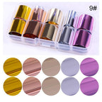 Nail Foils Marble Flower Series Iridescent Nail Art Transfer Sticker Paper Slider Nail Water Decal Design Manicures Decorations  Art Manicures Decoration New Gold Nail Transfer Foils for Nail Arts Nails Supply Holographic Effect Nail Art Foil Stickers Hol Stevvex