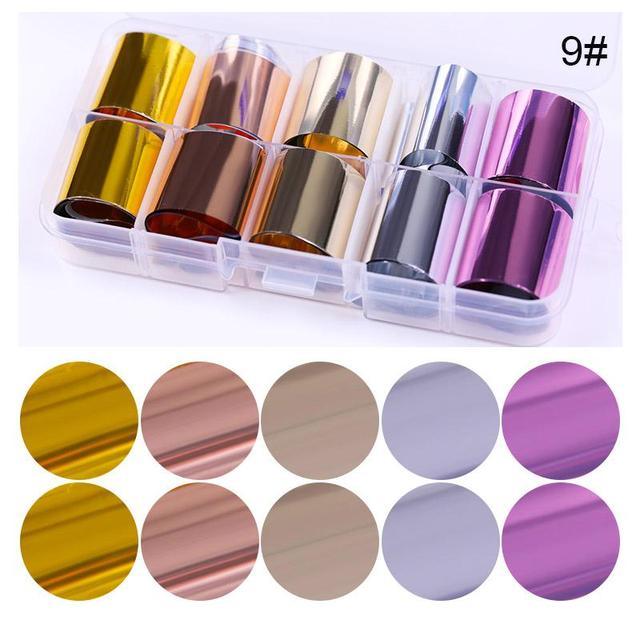 Nail Foils Marble Flower Series Iridescent Nail Art Transfer Sticker Paper Slider Nail Water Decal Design Manicures Decorations  Art Manicures Decoration New Gold Nail Transfer Foils for Nail Arts Nails Supply Holographic Effect Nail Art Foil Stickers Hol Stevvex