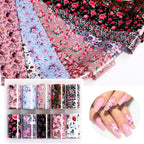 Nail Foils Marble Flower Series Iridescent Nail Art Transfer Sticker Paper Slider Nail Water Decal Design Manicures Decorations  Art Manicures Decoration New Gold Nail Transfer Foils for Nail Arts Nails Supply Holographic Effect Nail Art Foil Stickers Hol Stevvex