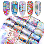 Nail Foils Marble Flower Series Iridescent Nail Art Transfer Sticker Paper Slider Nail Water Decal Design Manicures Decorations  Art Manicures Decoration New Gold Nail Transfer Foils for Nail Arts Nails Supply Holographic Effect Nail Art Foil Stickers Hol Stevvex