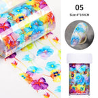 Nail Foils Marble Flower Series Iridescent Nail Art Transfer Sticker Paper Slider Nail Water Decal Design Manicures Decorations  Art Manicures Decoration New Gold Nail Transfer Foils for Nail Arts Nails Supply Holographic Effect Nail Art Foil Stickers Hol Stevvex