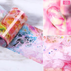 Nail Foils Marble Flower Series Iridescent Nail Art Transfer Sticker Paper Slider Nail Water Decal Design Manicures Decorations  Art Manicures Decoration New Gold Nail Transfer Foils for Nail Arts Nails Supply Holographic Effect Nail Art Foil Stickers Hol Stevvex