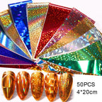 Nail Foils Marble Flower Series Iridescent Nail Art Transfer Sticker Paper Slider Nail Water Decal Design Manicures Decorations  Art Manicures Decoration New Gold Nail Transfer Foils for Nail Arts Nails Supply Holographic Effect Nail Art Foil Stickers Hol Stevvex
