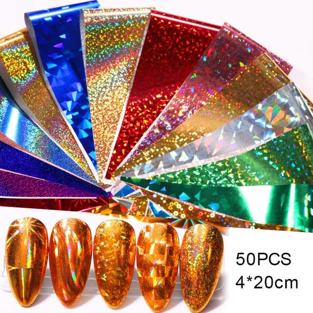 Nail Foils Marble Flower Series Iridescent Nail Art Transfer Sticker Paper Slider Nail Water Decal Design Manicures Decorations  Art Manicures Decoration New Gold Nail Transfer Foils for Nail Arts Nails Supply Holographic Effect Nail Art Foil Stickers Hol Stevvex