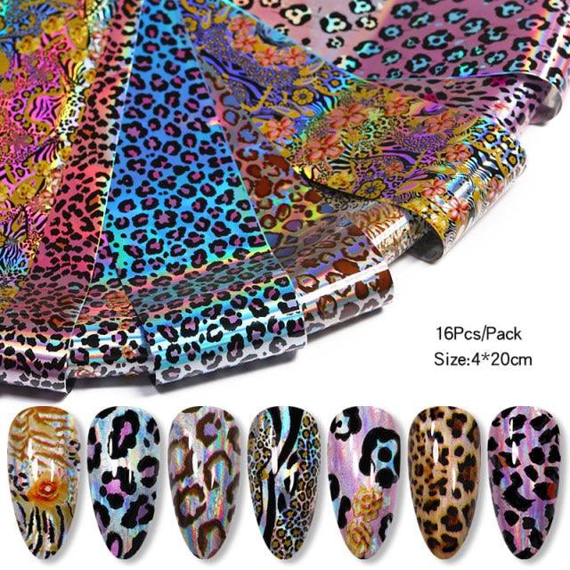 Nail Foils Marble Flower Series Iridescent Nail Art Transfer Sticker Paper Slider Nail Water Decal Design Manicures Decorations  Art Manicures Decoration New Gold Nail Transfer Foils for Nail Arts Nails Supply Holographic Effect Nail Art Foil Stickers Hol Stevvex