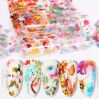 Nail Foils Marble Flower Series Iridescent Nail Art Transfer Sticker Paper Slider Nail Water Decal Design Manicures Decorations  Art Manicures Decoration New Gold Nail Transfer Foils for Nail Arts Nails Supply Holographic Effect Nail Art Foil Stickers Hol Stevvex