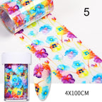 Nail Foils Marble Flower Series Iridescent Nail Art Transfer Sticker Paper Slider Nail Water Decal Design Manicures Decorations  Art Manicures Decoration New Gold Nail Transfer Foils for Nail Arts Nails Supply Holographic Effect Nail Art Foil Stickers Hol Stevvex