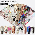 Nail Foils Marble Flower Series Iridescent Nail Art Transfer Sticker Paper Slider Nail Water Decal Design Manicures Decorations  Art Manicures Decoration New Gold Nail Transfer Foils for Nail Arts Nails Supply Holographic Effect Nail Art Foil Stickers Hol Stevvex