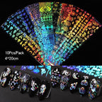 Nail Foils Marble Flower Series Iridescent Nail Art Transfer Sticker Paper Slider Nail Water Decal Design Manicures Decorations  Art Manicures Decoration New Gold Nail Transfer Foils for Nail Arts Nails Supply Holographic Effect Nail Art Foil Stickers Hol Stevvex