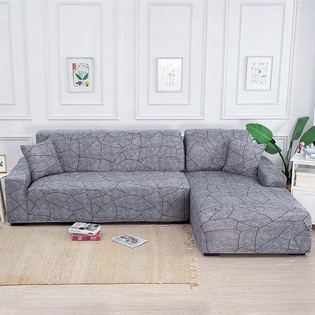 Elastic Sofa Covers for Living Room Stretch Slipcovers Sectional Couch Cover L Shape Corner Armchair Cover 1/2/3/4 Seater Slipcovers Elastic Stylish Printed Sectional Sofa Furniture Protector For Living Room Stevvex
