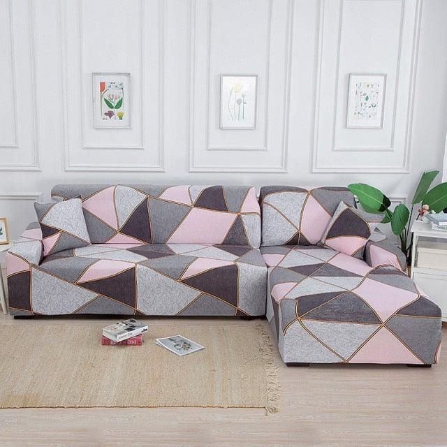 Elastic Sofa Covers for Living Room Stretch Slipcovers Sectional Couch Cover L Shape Corner Armchair Cover 1/2/3/4 Seater Slipcovers Elastic Stylish Printed Sectional Sofa Furniture Protector For Living Room Stevvex
