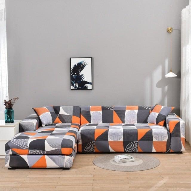 Elastic Sofa Covers for Living Room Stretch Slipcovers Sectional Couch Cover L Shape Corner Armchair Cover 1/2/3/4 Seater Slipcovers Elastic Stylish Printed Sectional Sofa Furniture Protector For Living Room Stevvex