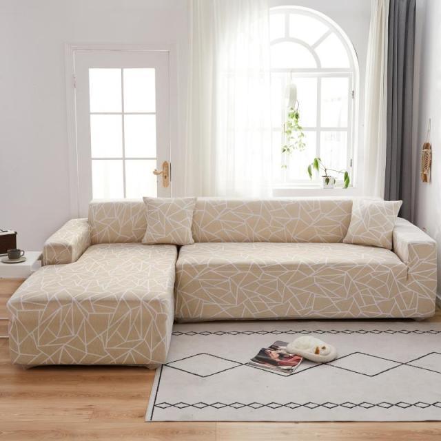 Elastic Sofa Covers for Living Room Stretch Slipcovers Sectional Couch Cover L Shape Corner Armchair Cover 1/2/3/4 Seater Slipcovers Elastic Stylish Printed Sectional Sofa Furniture Protector For Living Room Stevvex