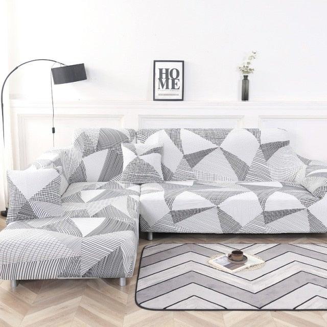Elastic Sofa Covers for Living Room Stretch Slipcovers Sectional Couch Cover L Shape Corner Armchair Cover 1/2/3/4 Seater Slipcovers Elastic Stylish Printed Sectional Sofa Furniture Protector For Living Room Stevvex