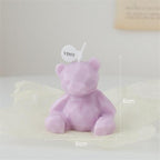 Handmade Scented Candles Creative Teddy Dog Candles Cute Bear Birthday Candles Bear Shaped Cool Candles Scented Funky Candles Aesthetic Candles Birthday Cake Decoration Cake Topper Decor For Baby ShoweAromatherapy Teddy Bear Shape Candle Gift Stevvex