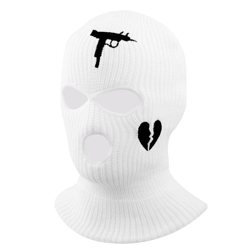 1Pc Embroidery Balaclava Face Mask 3-Hole for Cold Weather, Winter Ski Mask for Men and Women Thermal Cycling Mask Christmas Gift Face Scarf Mask Sunscreen Dustproof Army Cycling Hunting Fishing Tactical Airsoft Hat Stevvex