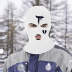 1Pc Embroidery Balaclava Face Mask 3-Hole for Cold Weather, Winter Ski Mask for Men and Women Thermal Cycling Mask Christmas Gift Face Scarf Mask Sunscreen Dustproof Army Cycling Hunting Fishing Tactical Airsoft Hat Stevvex