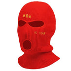 1Pc Embroidery Balaclava Face Mask 3-Hole for Cold Weather, Winter Ski Mask for Men and Women Thermal Cycling Mask Christmas Gift Face Scarf Mask Sunscreen Dustproof Army Cycling Hunting Fishing Tactical Airsoft Hat Stevvex