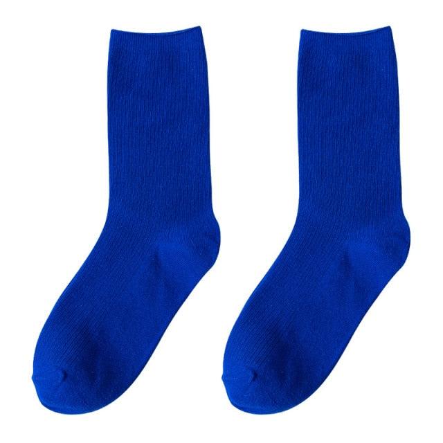 Simple Colorful Solid Color Socks Girls Candy Color Fashion Socks Spring And Autumn 100% Cotton Socks Female Socks Crew Socks Running Socks For Men And Women Stevvex