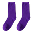Simple Colorful Solid Color Socks Girls Candy Color Fashion Socks Spring And Autumn 100% Cotton Socks Female Socks Crew Socks Running Socks For Men And Women Stevvex