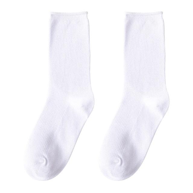 Simple Colorful Solid Color Socks Girls Candy Color Fashion Socks Spring And Autumn 100% Cotton Socks Female Socks Crew Socks Running Socks For Men And Women Stevvex