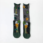 Fashion Women Socks New Spring Summer Mesh Thin Long Printed Socks Women Casual Breathable Fresh Flower Socks Korea Style Color Thin Socks For Women Stevvex