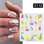 Cool Geometrics Pattern Water Decals Stickers Flower Leaves Slider For Nails Spring Summer Nail Art Decoration Tattoos Women Nail Art Stickers Water Transfer Decals Design Nail Art Supplies Manicure Acrylic Nail Foil Stencils Decorations Stevvex