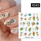 Summer Fruit Water Decals Kiwi Banana Strawberry Flower Alphabet Leaves Nail Art Stickers Wraps Slider Decorations 3D Fruit Nail Art Slices, Summer Fruit Slime Nail Supplies Nail Art Decorations Fruit Flakes Nail Accessories Stevvex