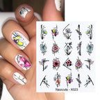 Summer Fruit Water Decals Kiwi Banana Strawberry Flower Alphabet Leaves Nail Art Stickers Wraps Slider Decorations 3D Fruit Nail Art Slices, Summer Fruit Slime Nail Supplies Nail Art Decorations Fruit Flakes Nail Accessories Stevvex