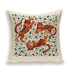 Tiger Cushion Case Autumn Jungle Home Decor Pillows Cases Leopard Printed Animal Throw Pillow Covers Decorative Pillowcase Soft Cushion Covers For Bedroom Sofa Bed Linen Pillow Covers 45X45CM Stevvex
