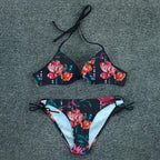 Push Up Bikini Floral Print Swimsuit Swimwear Women Bathing Suit Bikinis Set Brazilian Beach Female Wear Women's Bikini Swimsuits Floral Printed Bathing Suits for Women 2 Piece Bikini Stevvex