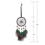 Feather Crafts Dream Catcher Brown Wind Chimes Handmade Christmas Net Handmade Wall Hanging Home Decor Dream Catcher With Feathers For Wall Hanging Car Home Balcony Decorations Stevvex