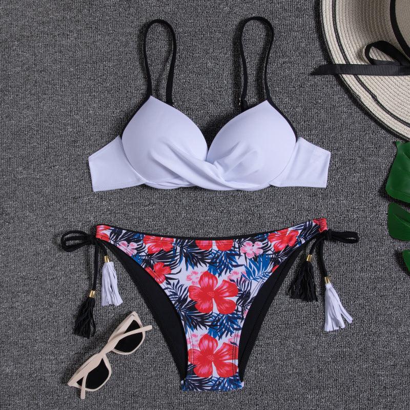 Halter Bikini Bandage Swimsuit Solid Swimwear Sport Liquid Metallic Shiny String Bikini 2 Piece Swimsuit Set Women Shiny Bikini Set Bathing Suit Push Up Two-piece Suit Stevvex