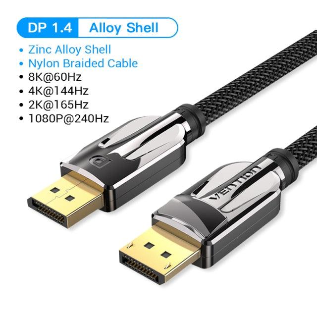 Fast 1.4Gbps 8K 60Hz 4K HDR  Display Port Audio Cable for Video PC Laptop TV Stevvex