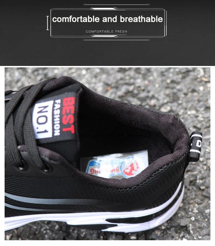 Casual Sneakers Cushioning Outdoor Running Shoes For Men Non-slip Sport Shoes Professional Athletic Training Men Air Trail Mesh Sneakers Walking Cross Training Tennis Sports Sneakers Stevvex