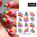French Line Nail Water Decal Flower Marble Leaf Girl Stickers on Nails Water Ink Transfer Slider Nail Stickers Decor Kids Nails Art Decoration Nail Strips Shiny French Tip Guides Stickers French Nail Stickers Form Fringe Guides Stevvex