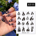 French Line Nail Water Decal Flower Marble Leaf Girl Stickers on Nails Water Ink Transfer Slider Nail Stickers Decor Kids Nails Art Decoration Nail Strips Shiny French Tip Guides Stickers French Nail Stickers Form Fringe Guides Stevvex