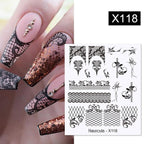 French Line Nail Water Decal Flower Marble Leaf Girl Stickers on Nails Water Ink Transfer Slider Nail Stickers Decor Kids Nails Art Decoration Nail Strips Shiny French Tip Guides Stickers French Nail Stickers Form Fringe Guides Stevvex