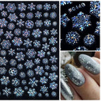 Sparkly Gold Bronzing Christmas 3D Snowflake Nail Stickers Colorful Sliver Glitter Xmas Elk Deer Socks Transfer Foil For Nails Snowflake Nail Art Stickers Decals Christmas Nail 3D Self Adhesive Nail Stickers for Acrylic Nails Snowflake Winter Slider Stevvex